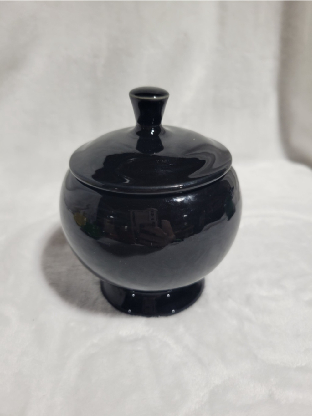 Fiesta Fiestaware Black Individual Sugar Bowl with Lid Homer Laughlin HLC